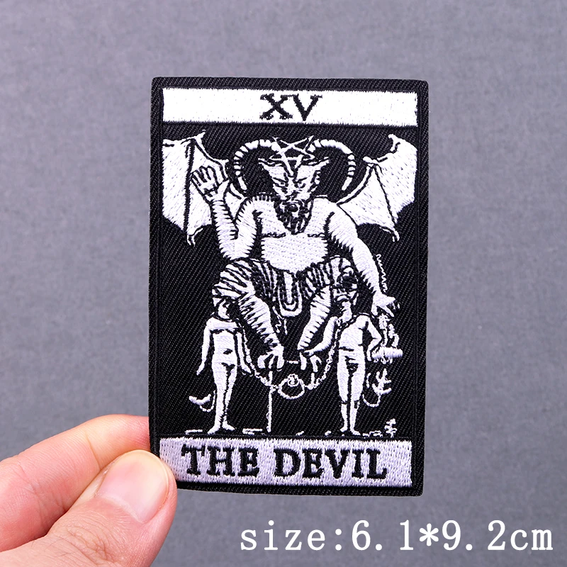 Tarot Cards The Devil Demon Patch Iron On Patches For Clothing Thermoadhesive Patches On Clothes Plague Doctor Patch For Clothes