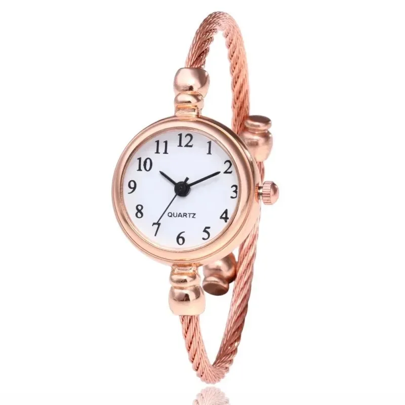 Women Watches Small Gold Bangle Bracelet Watch Stainless Steel Retro Ladies Quartz Wristwatch Fashion Casual Thin Chain Watches