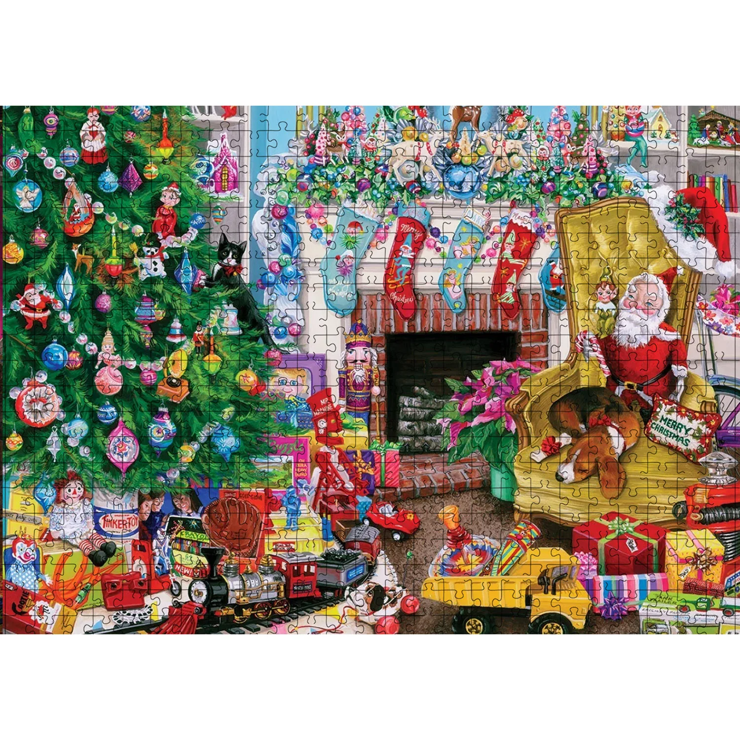 1000 Pieces Merry Christmas Jigsaw Puzzles for Adults Home Decor Games Family Fun Floor Puzzles Educational Toys for Kids