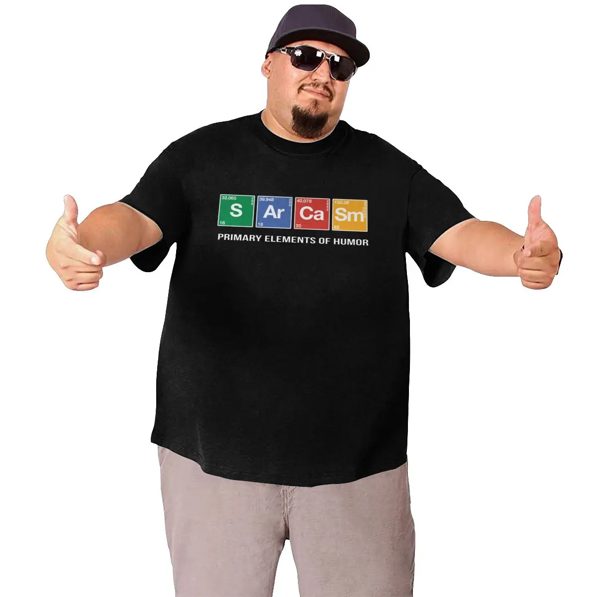 Men's Sarcasm Primary Element Of Humor 100% Cotton printed Tops men clothing O Neck Big Tall Tee Shirt Large 4XL 5XL 6XL T-Shirt