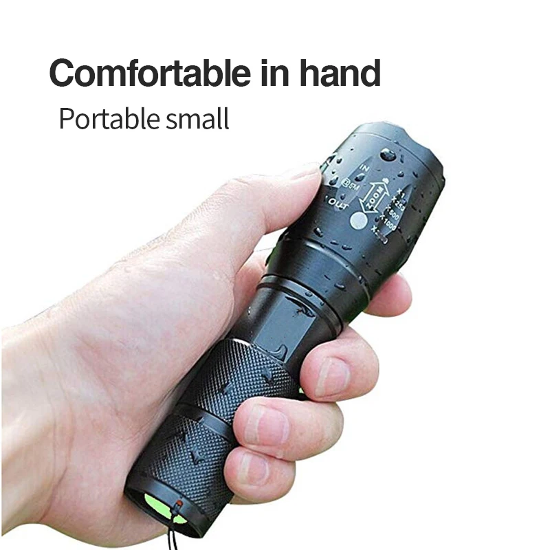 ZK30 A100 Zoomable NEW Outdoor LED Flashlight Rechargeable Mini Power Torch Waterproof Flashlight NOT Included Battery