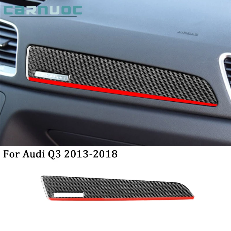 

For Audi Q3 2013 2014 2015 2016 2017 2018 Carbon Fiber Passenger Panel Stickers Cover Trim Car Interior Decorative Accessories