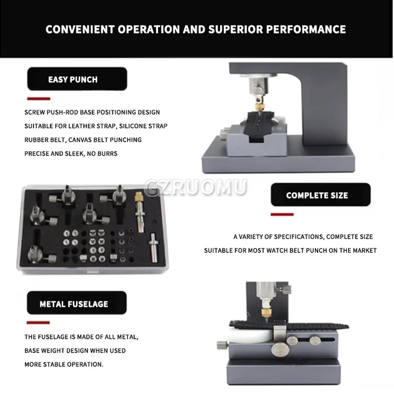 Leather Belt Hole Puncher Watch Band Puncher Household Leathercraft Manual Eyelet Punch Revolve Sewing Machine Rivet Snap Tool