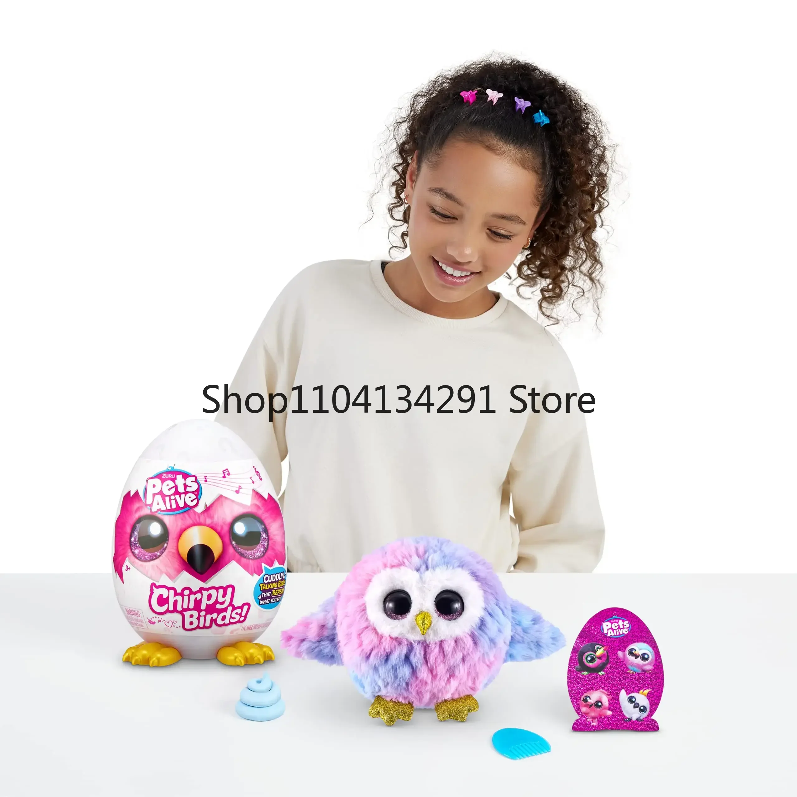 ZURU Animali Domestici Alive Frankie Chirpy Uccelli Animali Domestici Elettronici Che Parla Gigante A Sorpresa Uovo Animale Peluche Giocattoli Interattivi Unboxing Regali