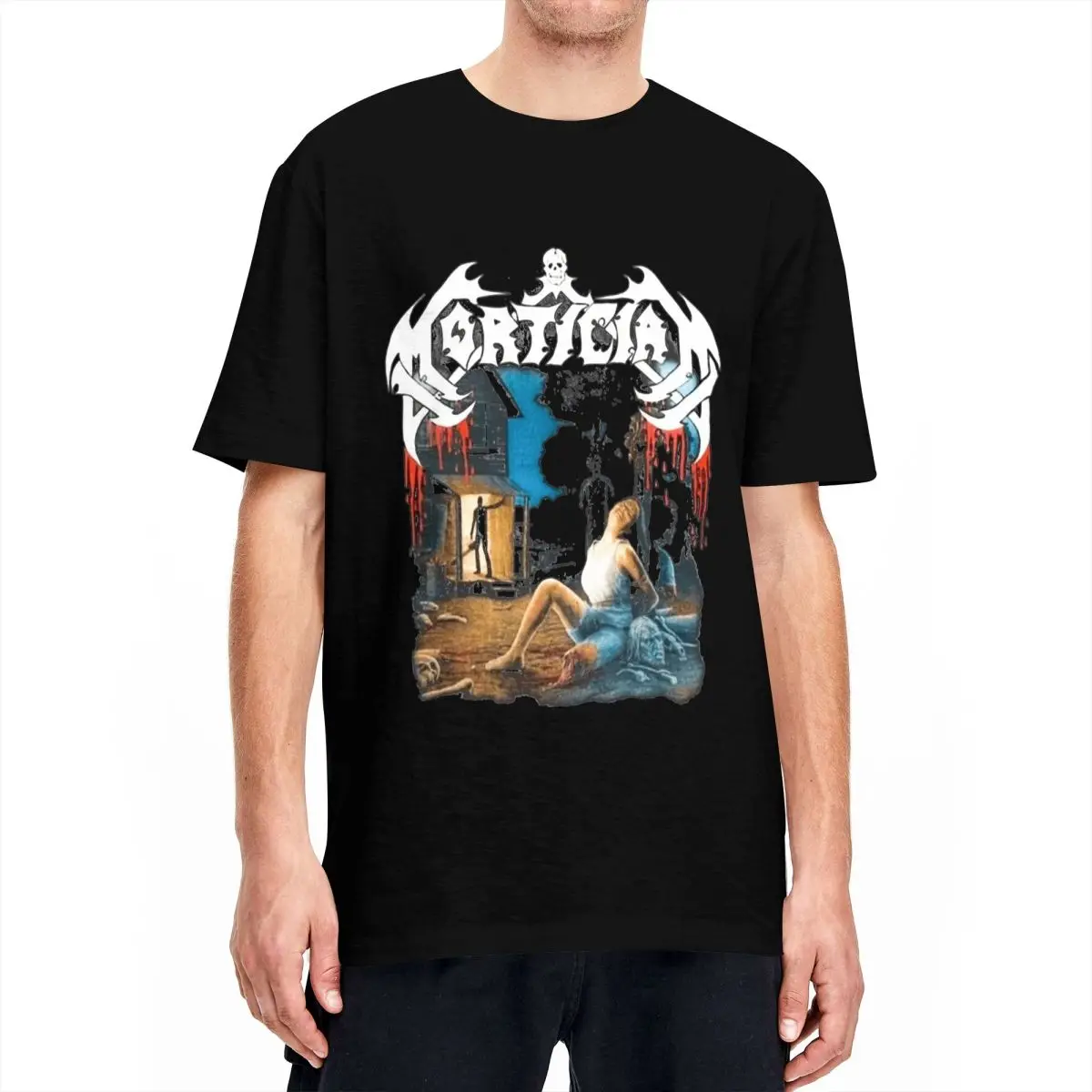 Streetwear The Mortician 1999 T Shirt Men Round Neck Short Sleeve Clothing Metal Music Band Cotton Tops