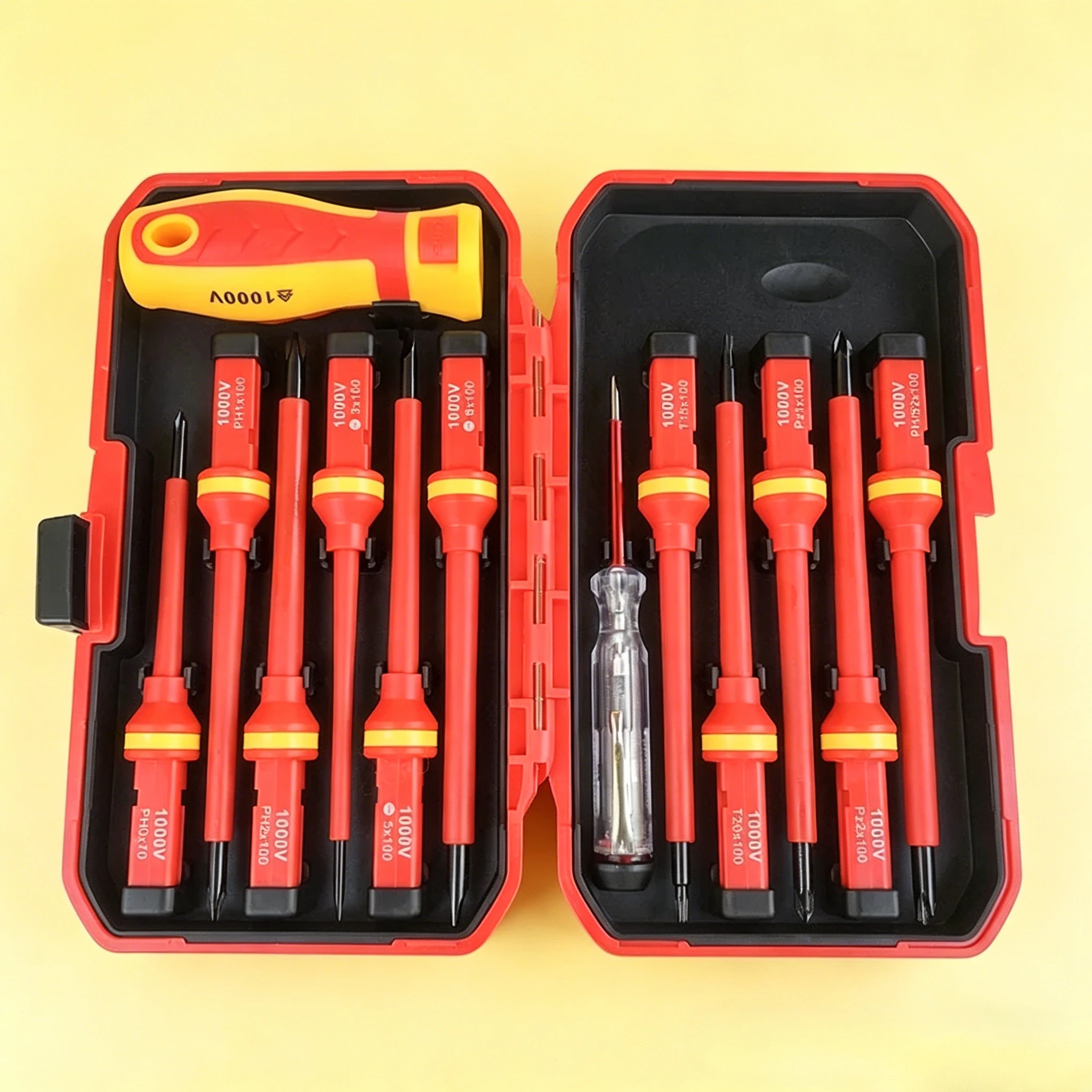 

13 in 1 Electrician Screwdriver Set Phillips Slotted Torx Professional 1000V Insulated CRV Magnetic Screw Driver Changeable Bit