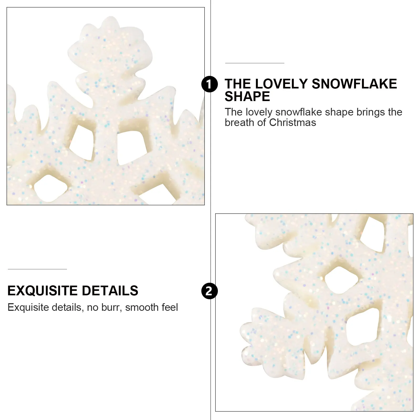 

50Pcs Snowflake Christmas Tree Decoration Chic Resin Ornament for Home Office Xmas Party Holiday Decor Phone Case Accessory