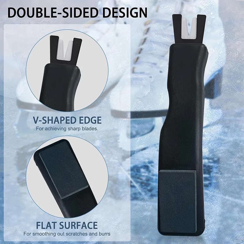 Ice Hockey Handheld Ice Skate Edge Blade Sharpener Hockey Accessories Sharpening Stone Tool For Ice Hockey Skates Skating Blade