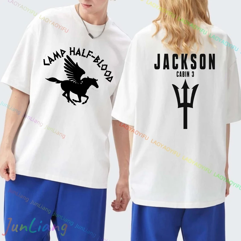 مخيم نصف الدم تي شيرت التدريب مخيم لعبة التي شيرت هدية بيرسي جاكسون قميص للجنسين الرجال القطن تي شيرت Y2k خمر ملابس علوية