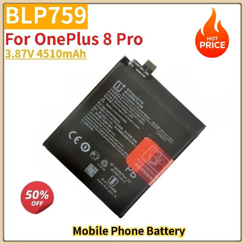 

BLP759 Battery 3.87V 4510mAhFor OnePlus 8 Pro Mobile Phone Replacement Battery Brand-New High Quality