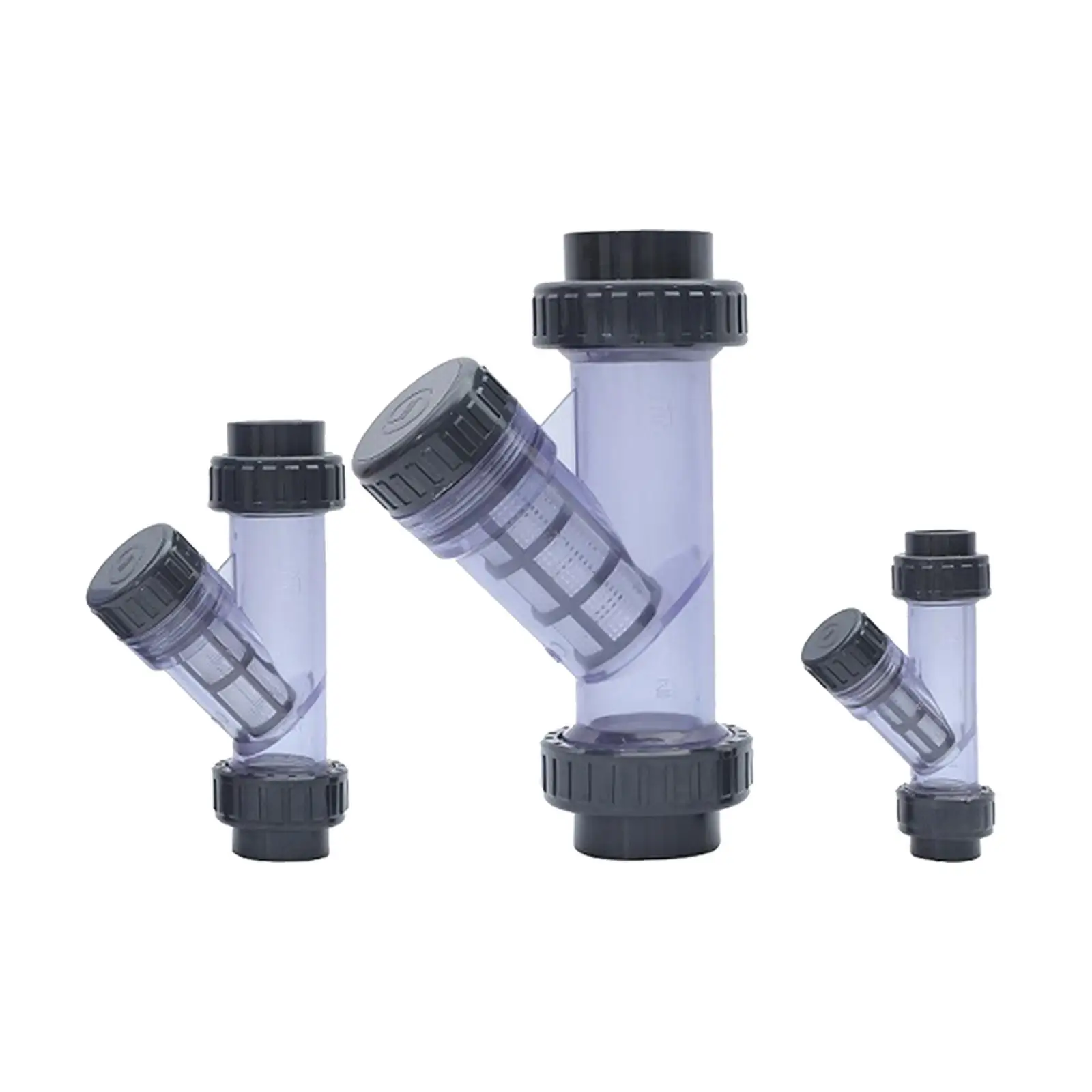 

PVC Transparent Y Filter Water Supply Pipe Fittings Industrial Plumbing Y