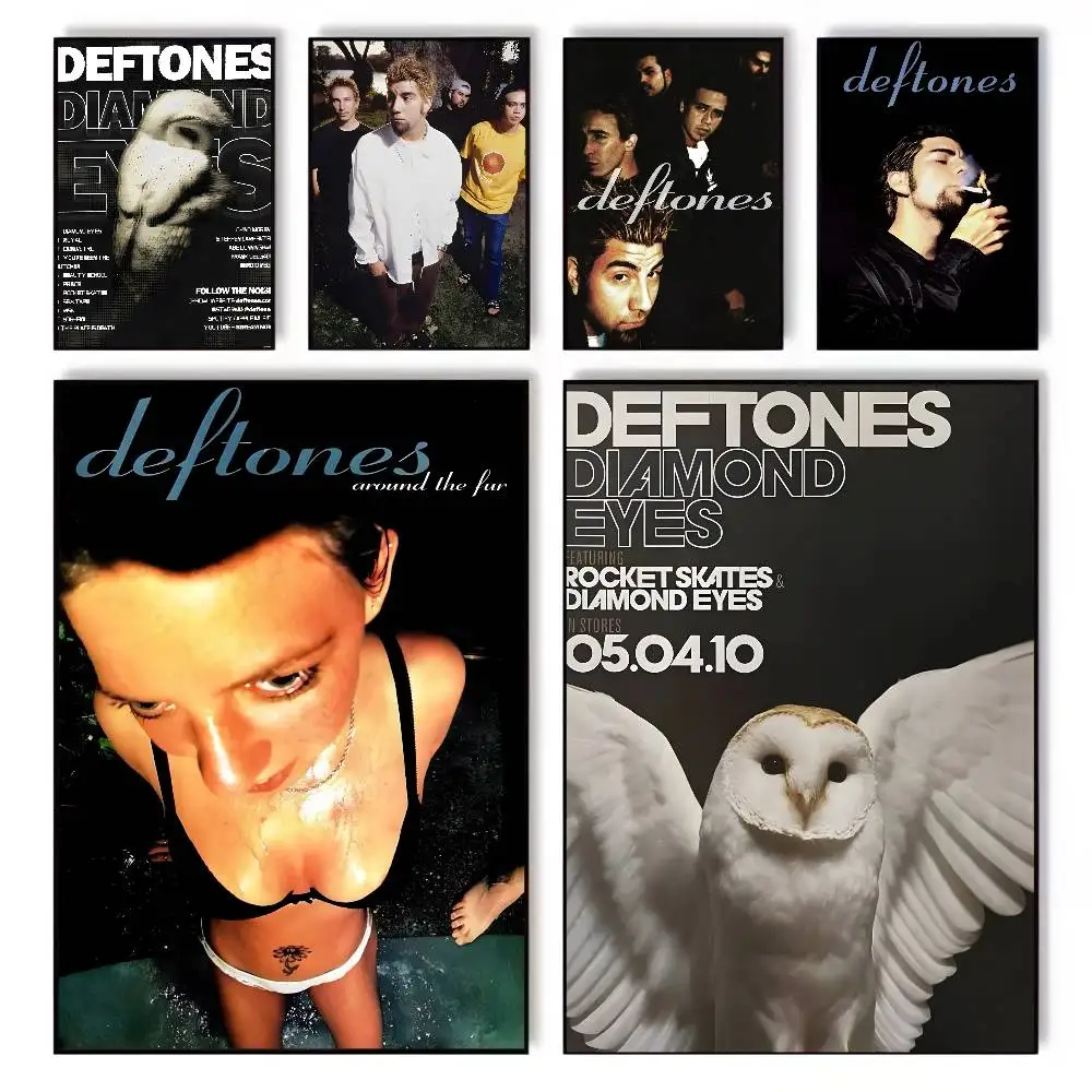 Póster artístico de pared de la banda vintage Deftones, lienzo artístico, papel de impresión estético HD, arte de pared para sala de estar, bar, decoración del hogar a la moda