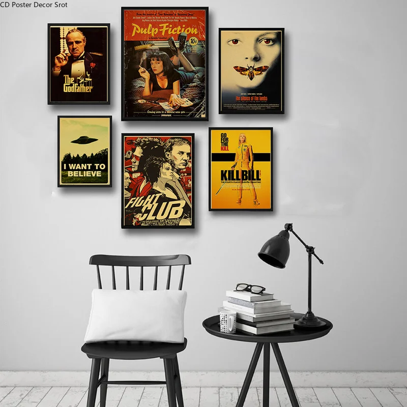 Classic Movie Series Retro Poster Kraft Paper Pulp Fiction Kill Bill Godfather Posters Vintage Home Room Bar Cafe Art Wall Decor