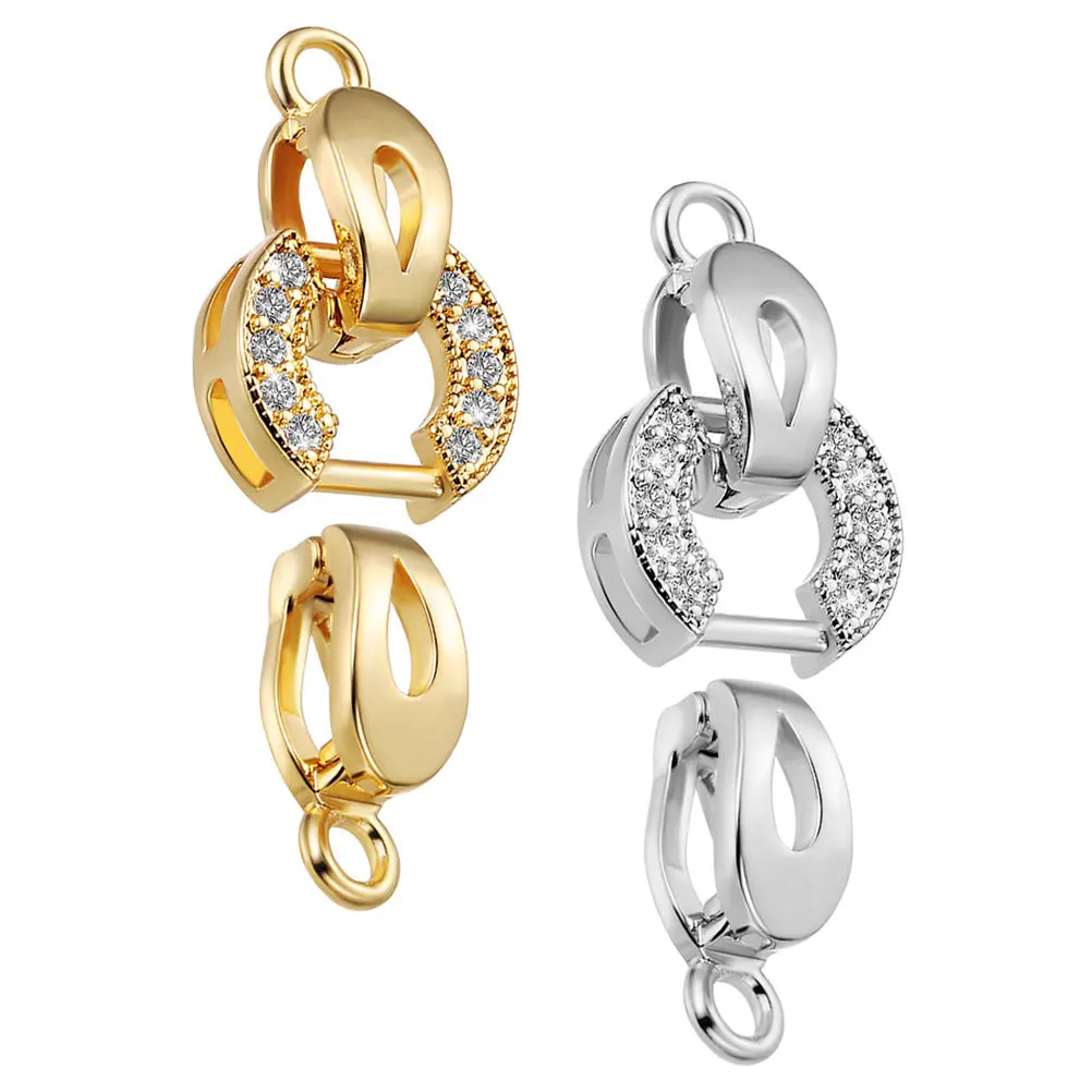 

2Pcs Metal Jewelry Clasps for Bracelets Necklaces Stable Secure Closure Handmade Projects Versatile Portable Connector Clasp