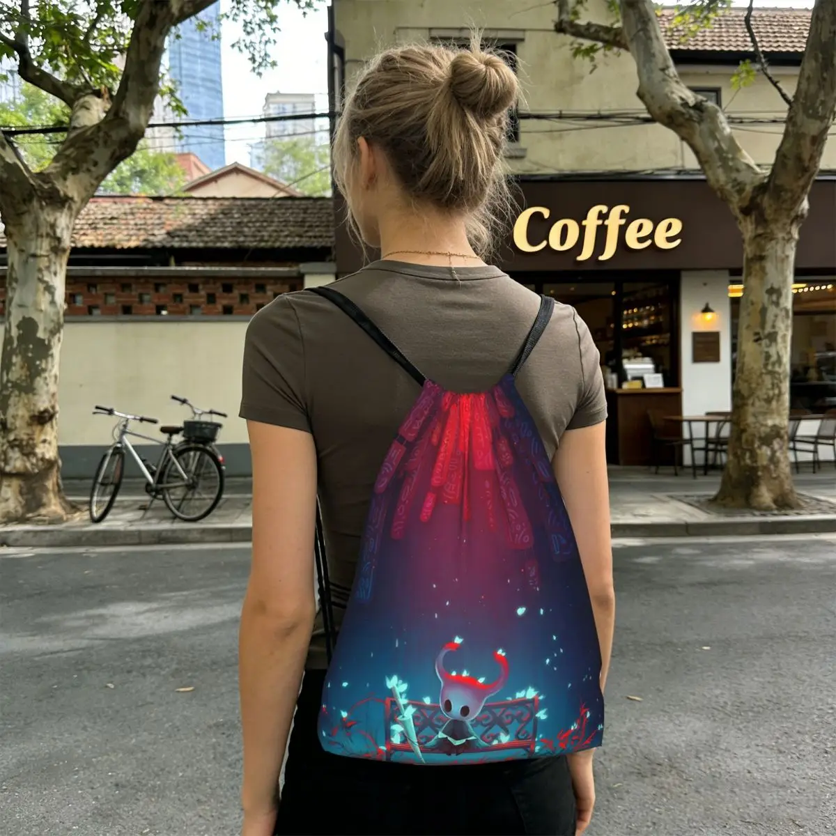 Hollow Knight Backpacks Multi-function Drawstring Bags Sundries Bag Book Bags for Man Woman Students