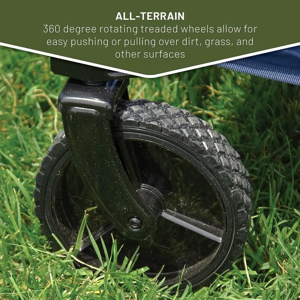 Robuster zusammenklappbarer Wagen, blau, für Outdoor, Camping, Gartenarbeit, Einkaufen, für 225 Pfund