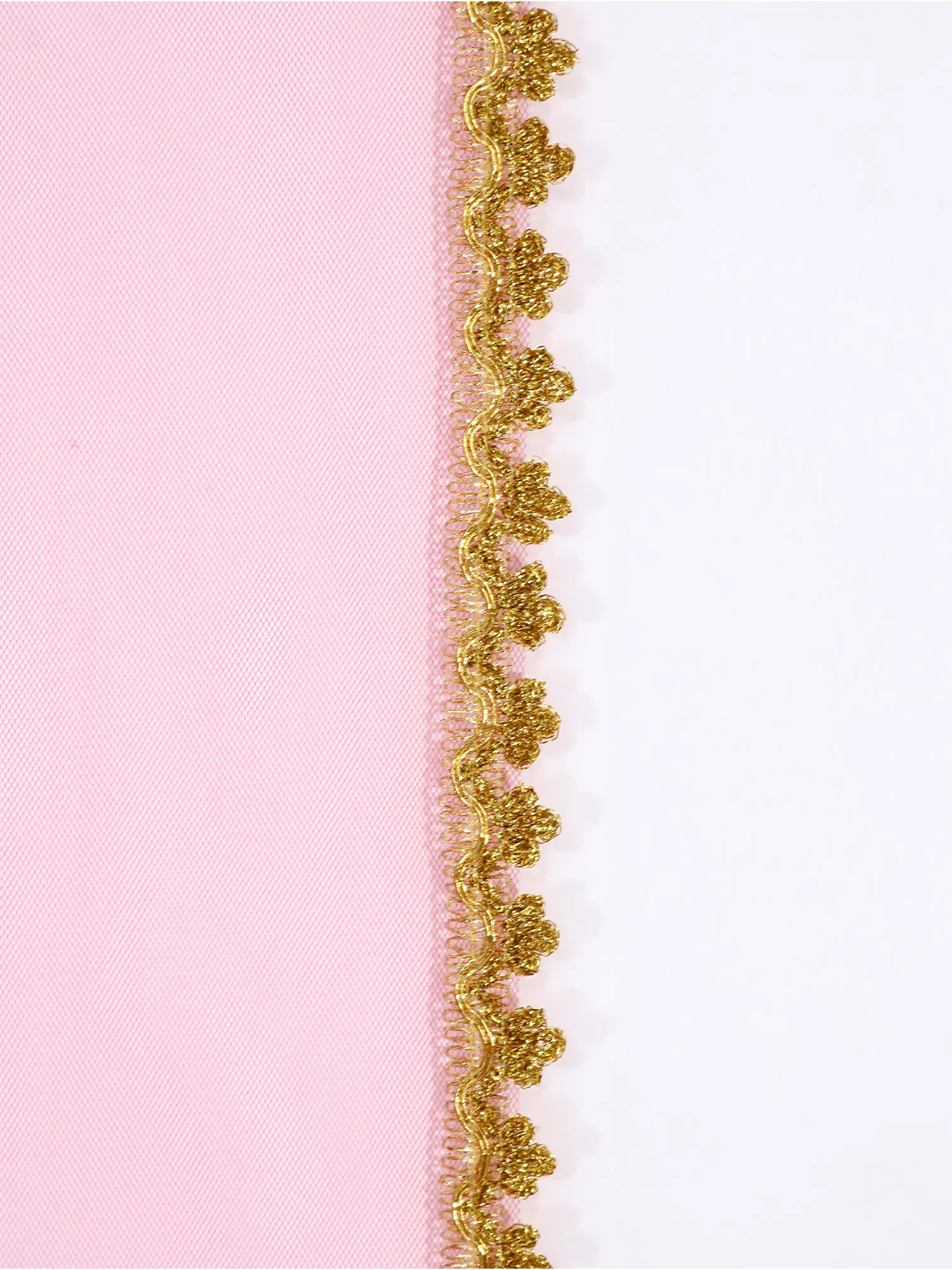 Indischer traditioneller ethnischer Goldbesatz für Kinder und Mädchen, transparenter Tüllschal, durchsichtiger rechteckiger Schal, indisches Netzschal-Zubehör