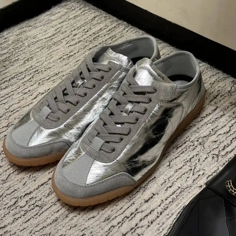 

Women's Sports Shoes Made Of Genuine Leather New Silver German Anti-Slip Training Shoes Flat Casual Sports Shoes Ladies