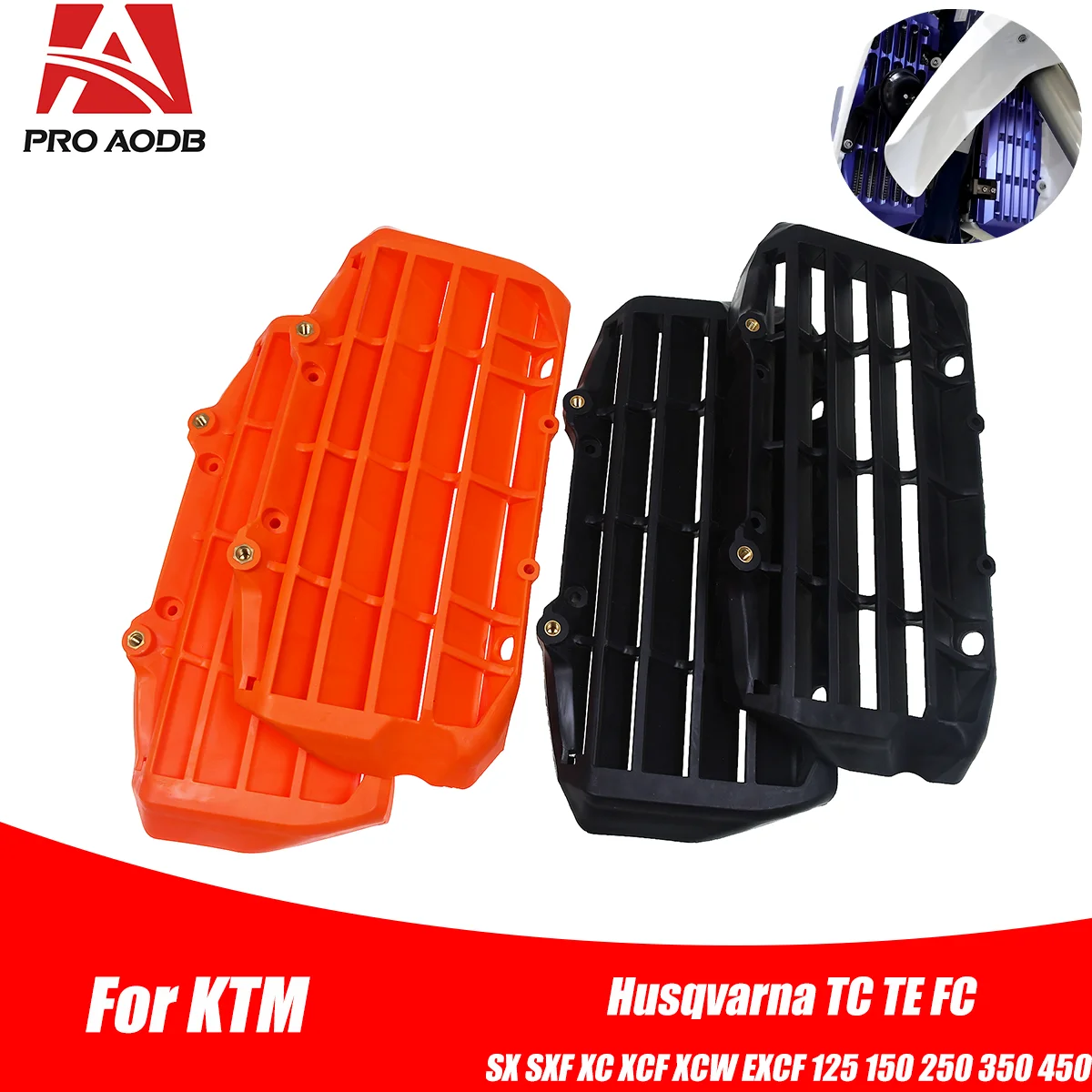 For KTM EXC XCF XC SXF TPI Six Days 125 250 300 350 400 450 500 Radiator Grille Guard Grill Cover Protector Plastics 2016-2020