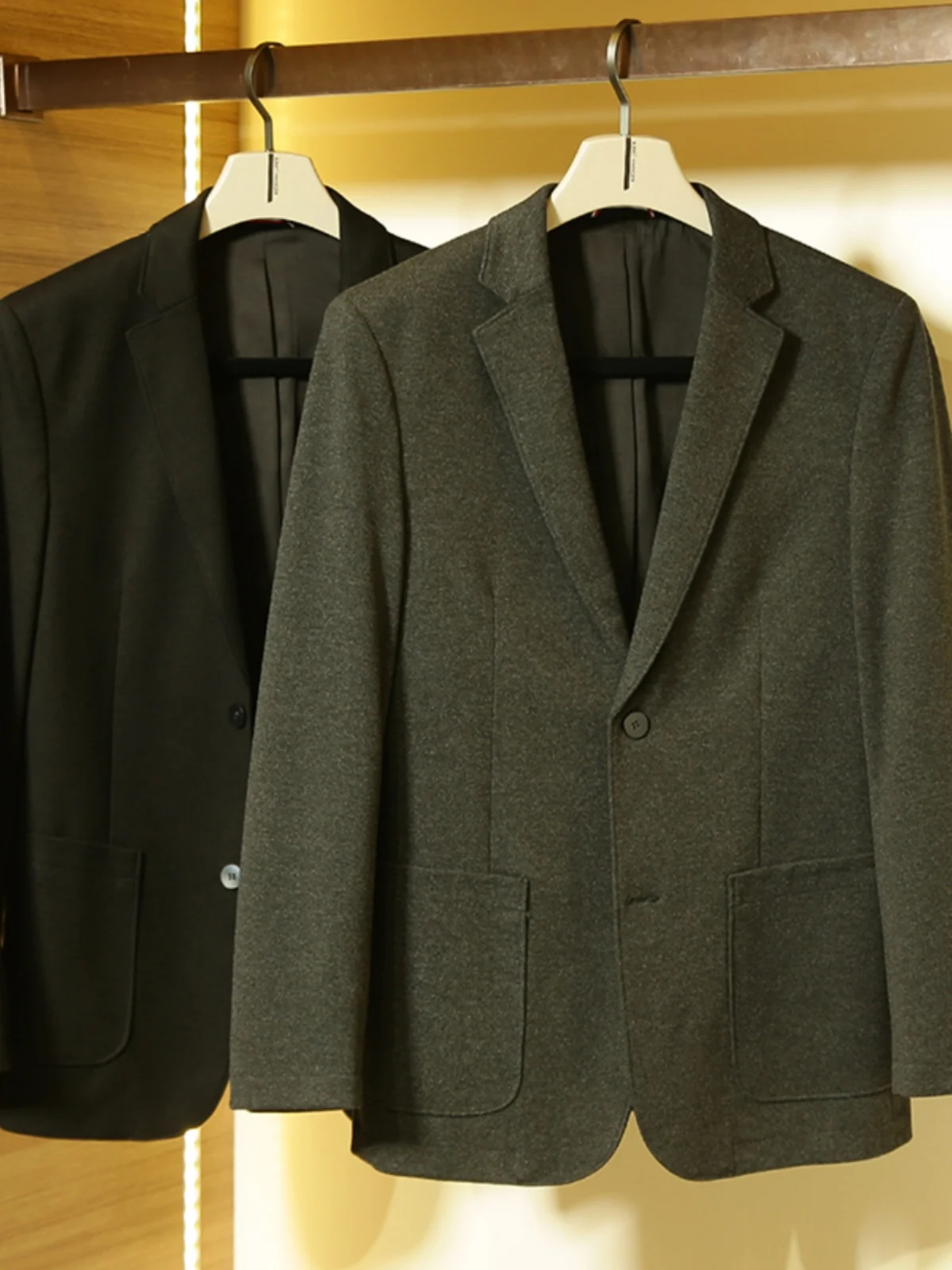 

Peak Luxury! Sli Elastic Anti-Wrinkle Knitted Men's Busin Casual Suit Autumn New Faion Urban Sle Long Sve Suit