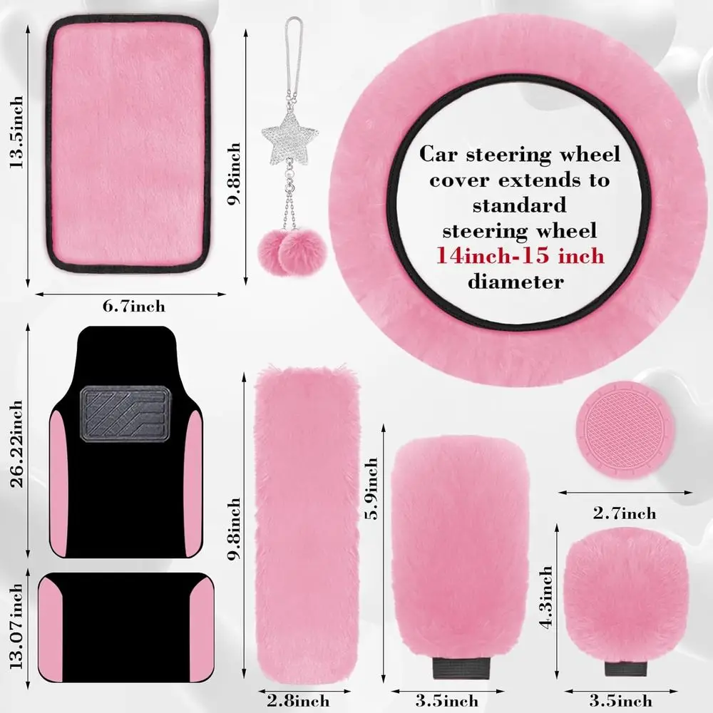 21 قطعة من أغطية مقاعد السيارة مجموعة كاملة للنساء، أغطية مقاعد السيارة لسجادات أرضية السيارة، طباعة إطارات ثلاثية الأبعاد مع إسفنجة مركبة 5 مم للسيارات #2