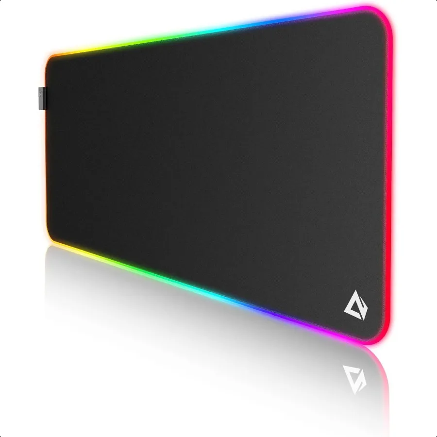 

Gaming Mouse Pad RGB Mouse Mat XXL Large 35.4 x 15.75 in with 7 LED Colors 11 Lighting Modes Waterproof Fabric Surface NonSlip