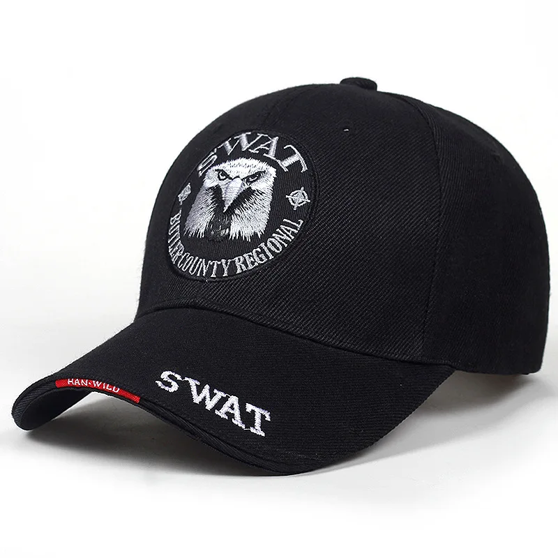 Gorra del ejército SWAT Para Hombre y mujer, gorra de béisbol con bordado de águila negra, Snapback, táctica