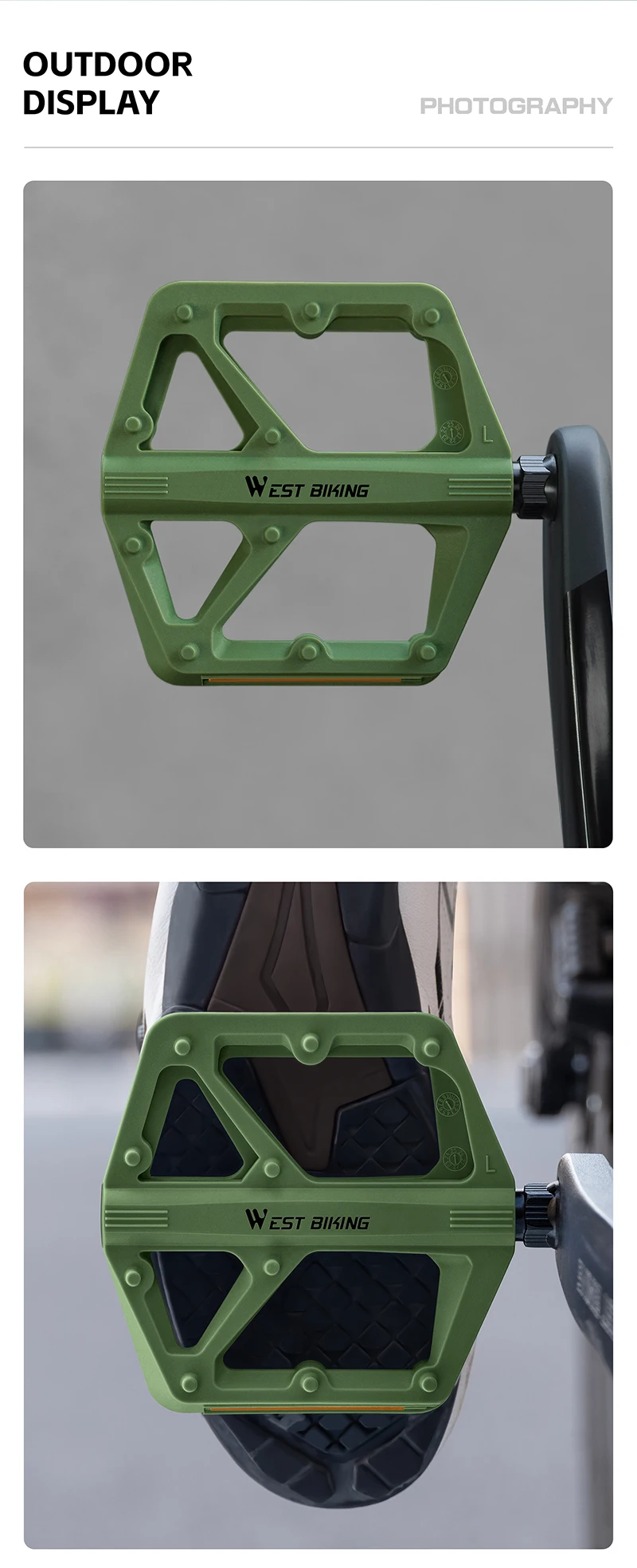 WEST BIKING Nylon Fahrradpedale mit DU-Lager, ultraleichte, reflektierende Fahrradpedale für BMX, MTB, Rennrad, flache Plattform, Fahrradteile, farbenfroh – Detail 15