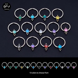 G23 Titanium Nose Ring 16G Hinged Septum Clicker Segment Ear Tragus Cartilage Helix Daith Lip Nose Body Piercing Jewelry