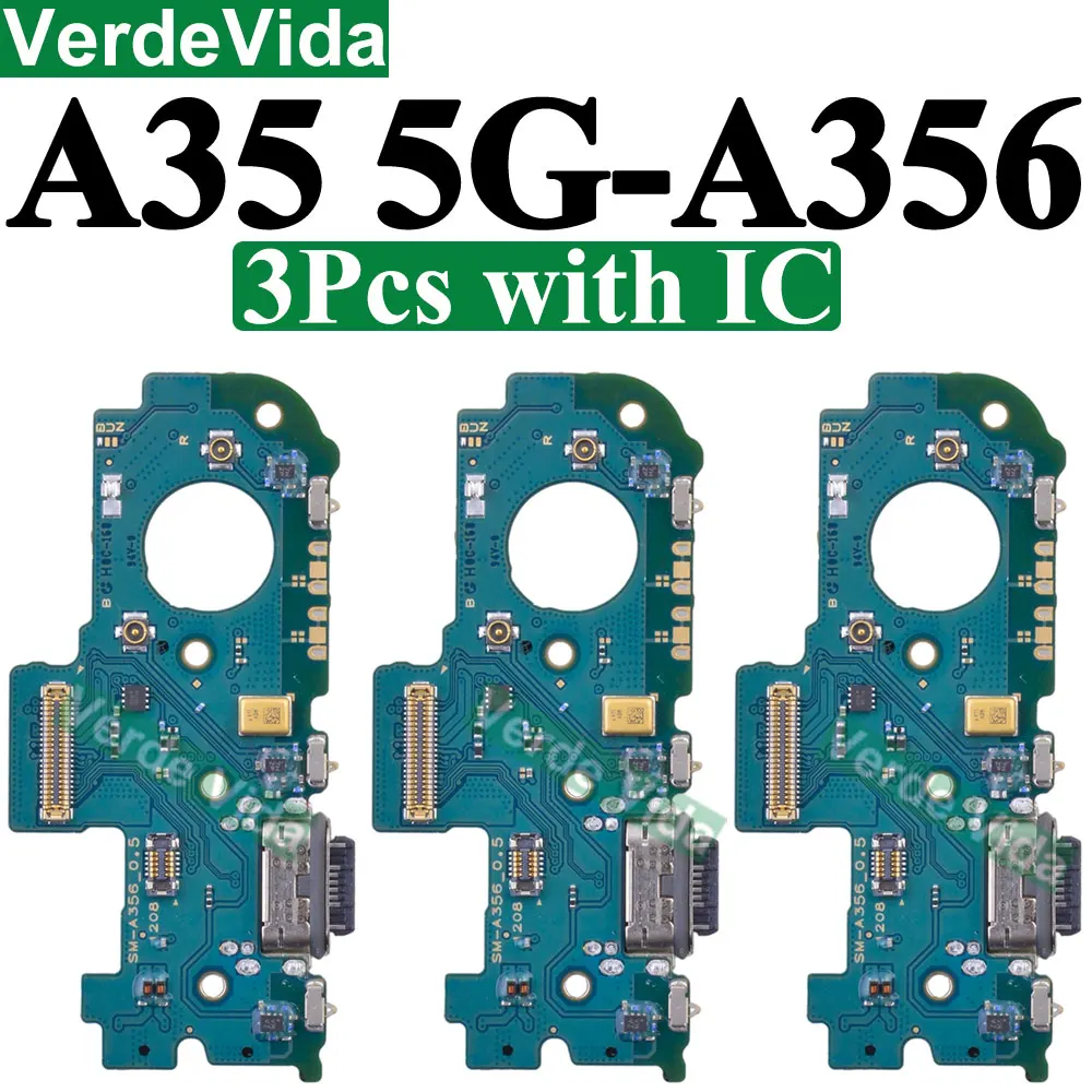 3Pcs USB Charging Port Board Flex Cable for SamSung A145F A146P A156 A546 A15 A25 A35 A05 A55 A24 A34 A54 A04 A556 A14 A04s A05s image 3