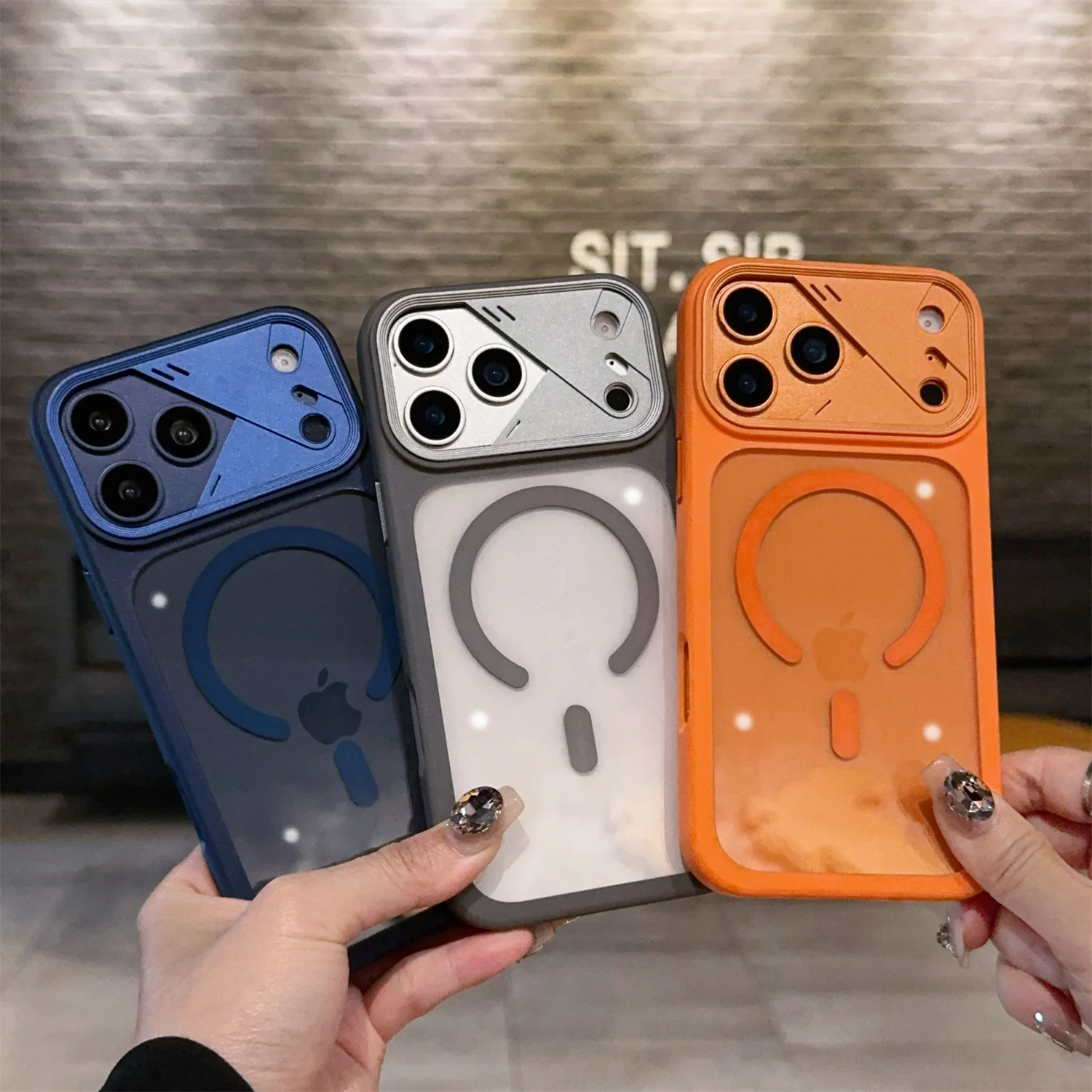 

Mech Lens Protection Magnetic Case For iPhone 17 Air 16 15 Pro Max Clear Cover With Lanyard Hole New 2026 Trendy High Quality