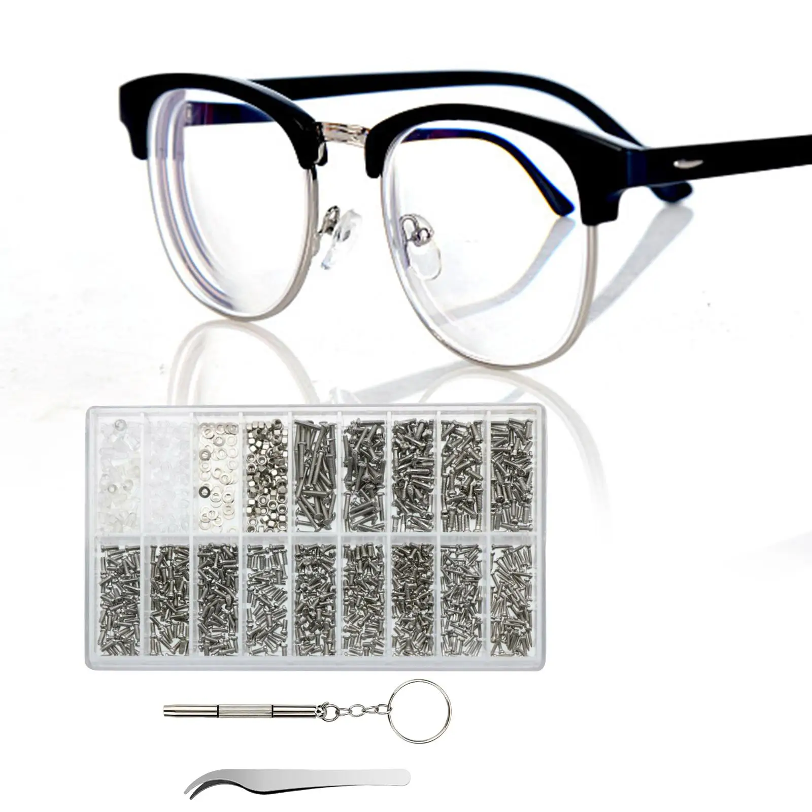 

Eyeglass Repair Kits with Micro Screwdriver Tweezer for Spectacles Repair