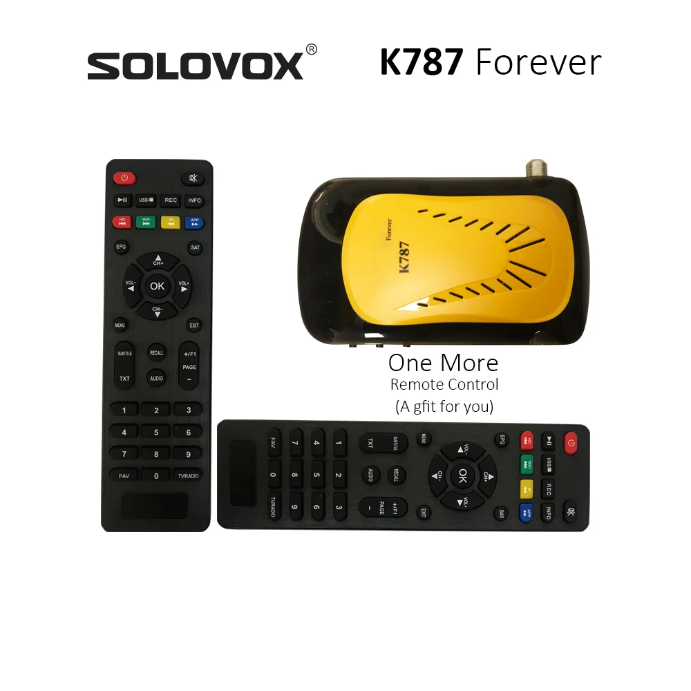 SOLOVOX K787 Forever DVB-S2X Спутниковая ТВ-приставка поддерживает 1080P Full HD H.265 HEVC декодирование USB 2.0 Информирование 2 шт. RCU