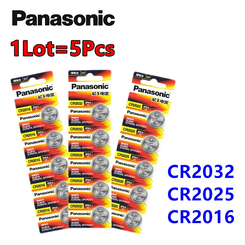 Оригинальные батарейки Panasonic CR2032 3 в с кнопками, литиевая батарея для сотового телефона, монеты для часов, электронных игрушек, 5 шт.