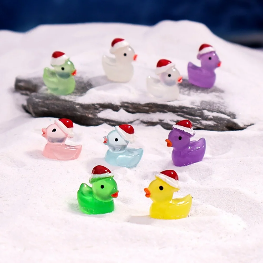10/60 Stück Leuchtende Weihnachts-Miniatur-Enten mit Weihnachtsmannmützen, Aquarium-Deko, DIY-Bastelset für Weihnachtsfeiern und Partys – Detail 15