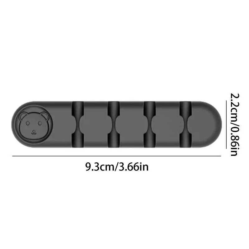 Réinitialisation de gestion des câbles de bureau à motif d'ours, quatre trous, gestion des câbles muraux, table de chevet, électrique