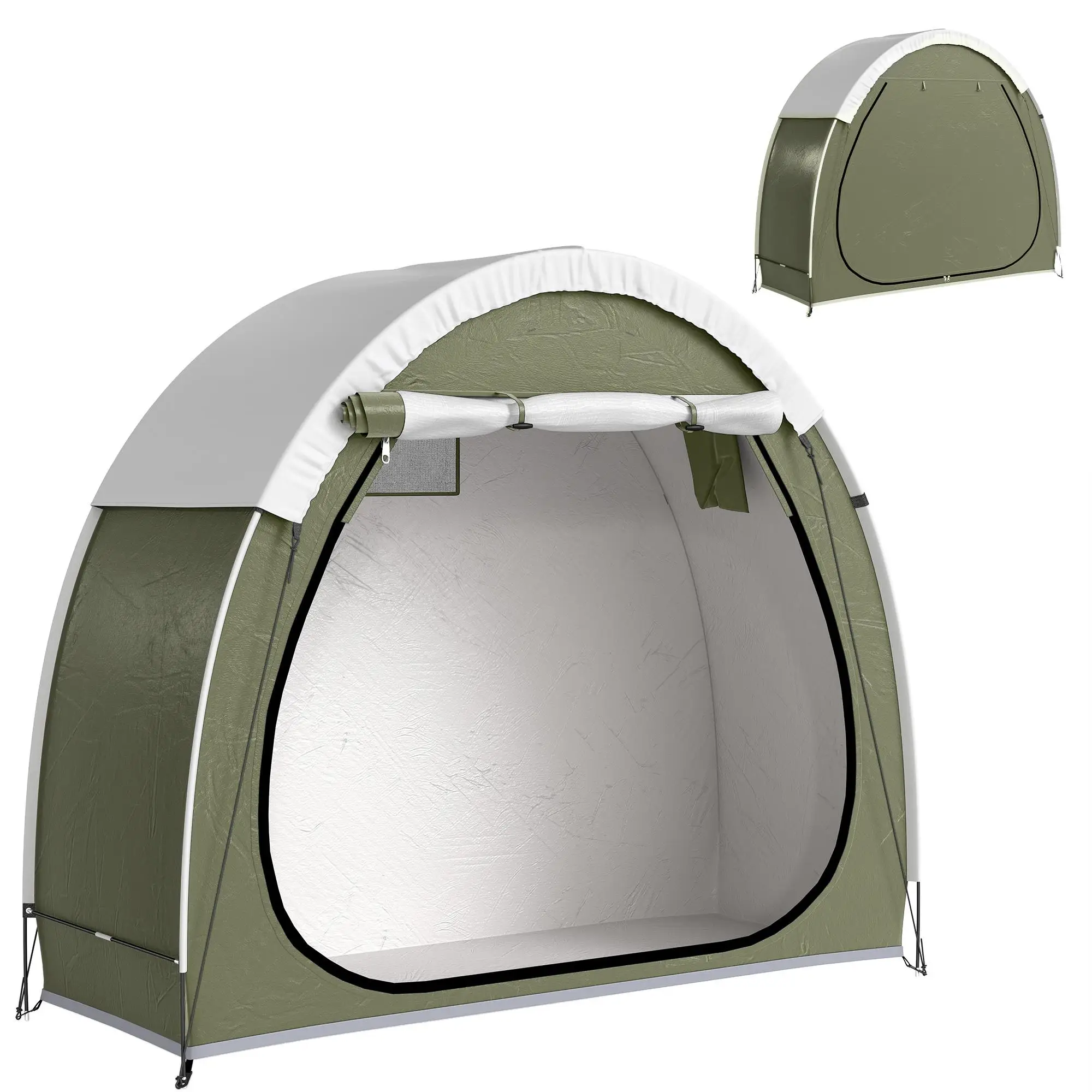 Carpa para bicicleta de 2 ruedas impermeable UPF50+ con ventilación 210D Oxford 200x80x170cm Verde