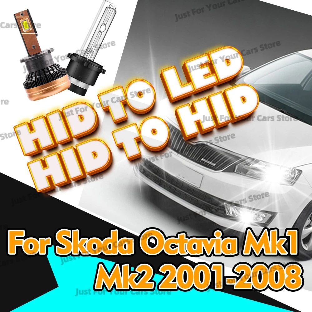 

2 шт. D2 D2S 6000K ксеноновые HID/светодиодные фары Plug & Play для Skoda Octavia Mk1 Mk2 2001-2008 автомобильные передние фары аксессуары