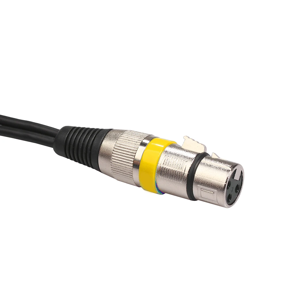 XLR Splitter Cable 1 Female To 2 Male 3 Pin XLR Female To Dual XLR Male Patch Y Cable Microphone Splitter Cord Mic Audio Cable