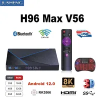 H96 Max V56 Android 12.0 Smart TV BOX 8K RK3566 Cortex-A55 Dual Wifi 2.4G/5.8GHz 8GB 32GB 64GB  Set Top Support Google Player