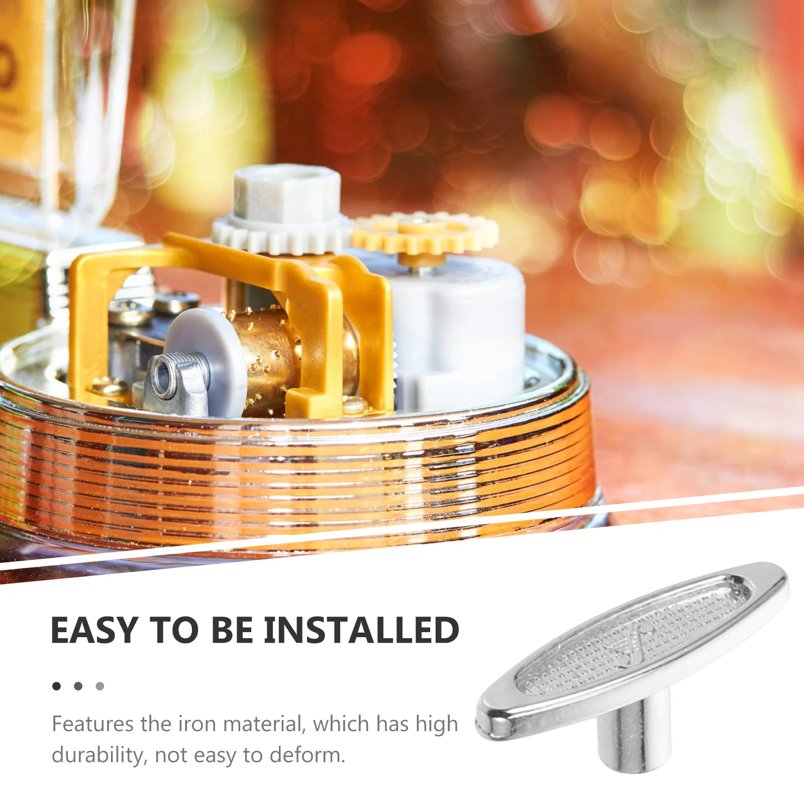 

8Pcs T Shape Bar Music Box Winding Keys Metal Replacement for Windup Jewelry DIY Craft Parts Accessories Music Box Winder Key