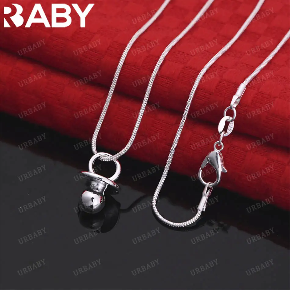

URBABY 40-75cm 925 Sterling Silver Mushroom Pendant Necklace For Women Men Anniversary Gift Popular Wild Fashion Romantic