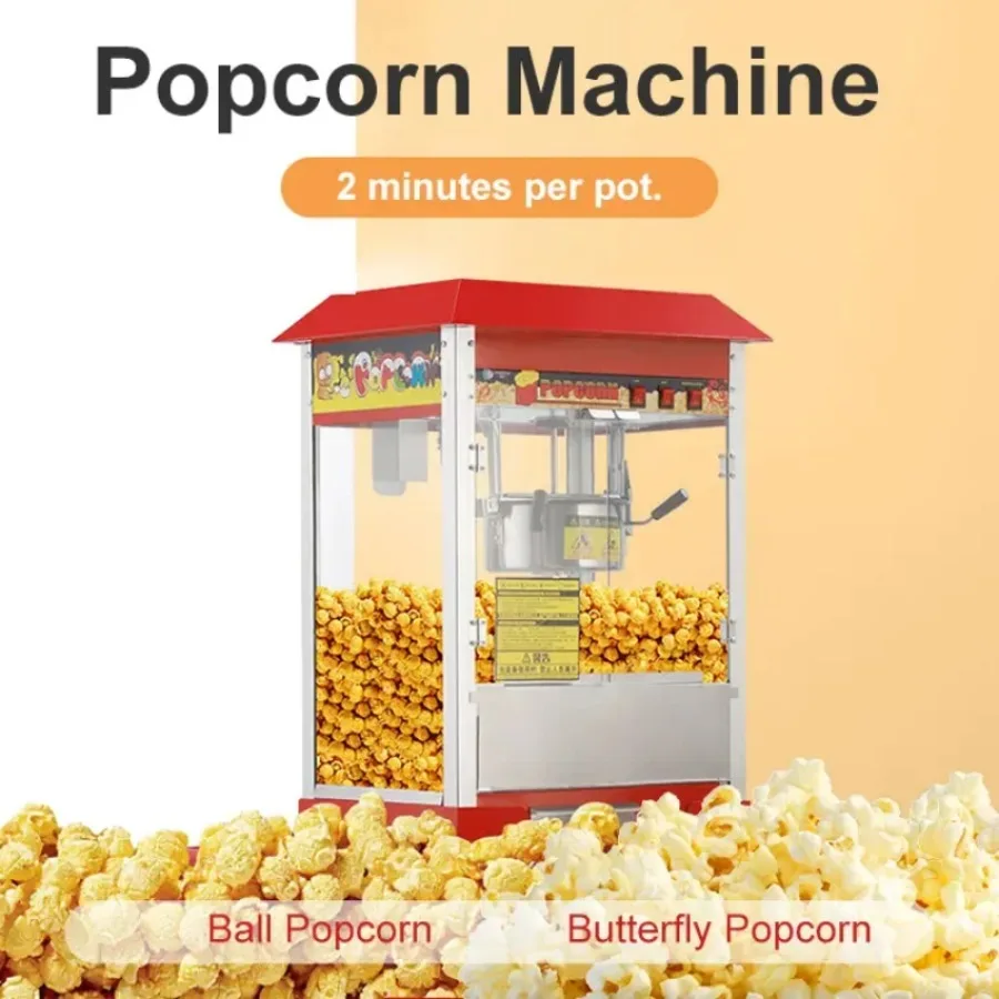 Commercial Round Pop Corn Making Maker Customized Popcorn Machine Popcorn Machine 20 Oz Kettle Popcorn Machine