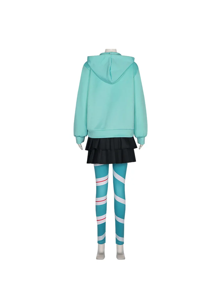 Vanellope Von Schweetz Cosplay Anime Costume Hoodies Skirt Wig Uniform Suit Halloween Performance Clothing for Woman view 5