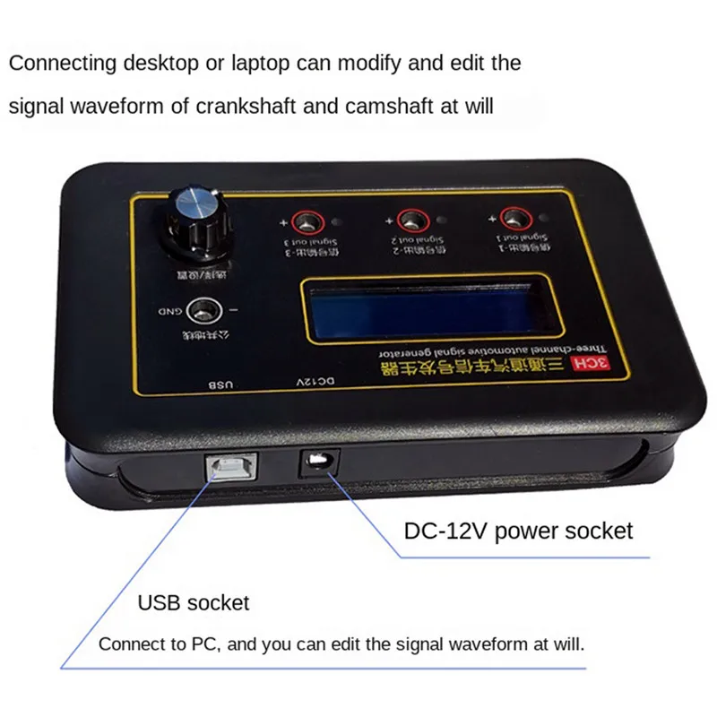 3-kanałowy Generator sygnału samochodowego z wałem korbowym, czujnik wałka rozrządu symulator samochodu ECU, Tester konserwacji komputerów