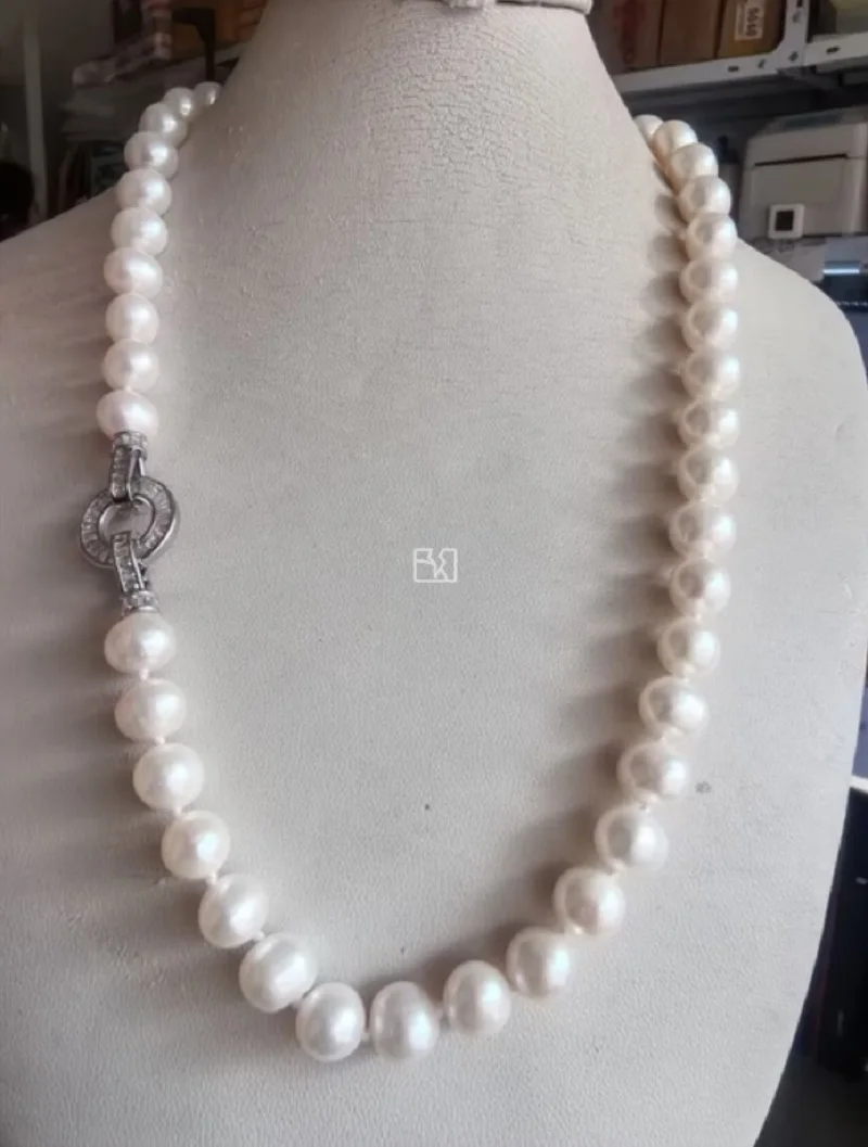 certifica AAAA 11-12mm Japan white akoya Pearl earring Necklace set 18-36inch 925s gift box view 2