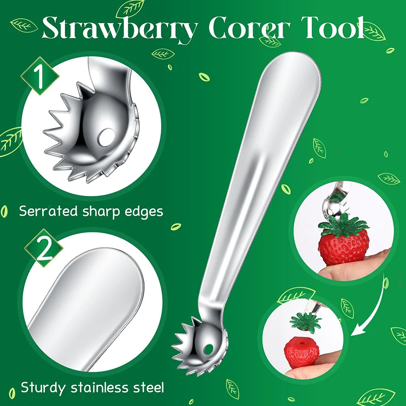 Portable Tomato Top Stem Remover Tomato Stalks Tomato Corer Tool Strawberry Stainless Steel Corer Remover Tool Remover Ergonomic view 4