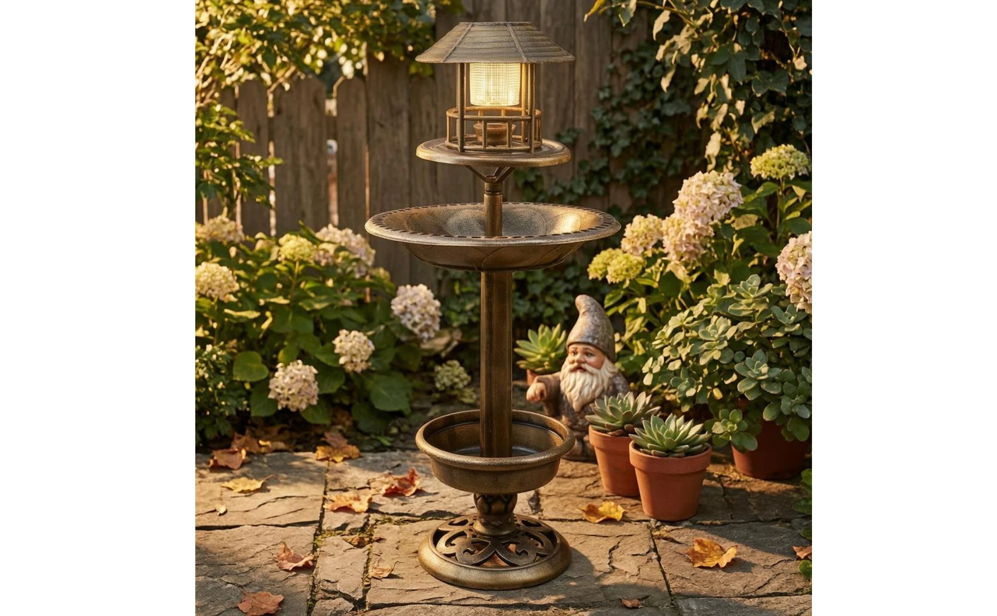 Decorative Birdbath Combo Scalloped Solar Bird Bath Garden Decor PP Plastic for Outdoor Decorative Birdbath Combo Scalloped Solar Bird Bath Garden Decor PP Plastic for Outdoor