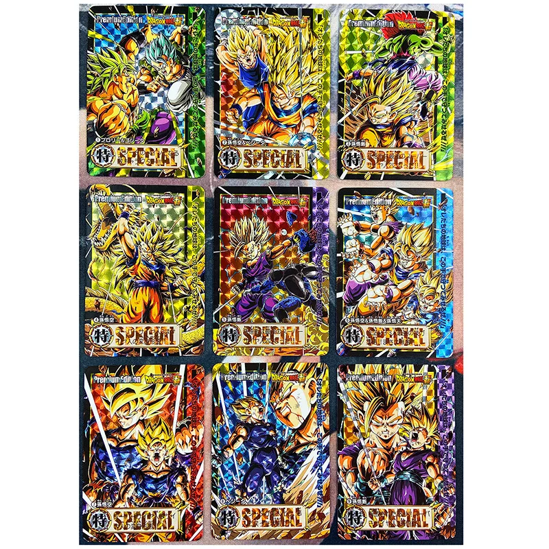 18pcs/set Dragon Ball Z Battle Damage Saiyan Refraction Super Saiyan Goku Vegeta Hobby Collectibles Game Anime Collection Cards