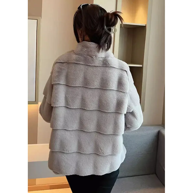 Korean Stand Collar Solid Color Soft Comfortable Fur Jacket Women\'s Faux Fur Coat Autumn Winter New Ladies Fur Coats